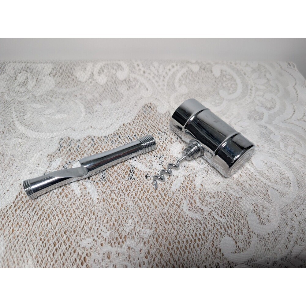 National Silver Cavalier Italy Chrome Bar Caddie 2-oz Jigger Opener Corkscrew - Picture 2 of 9
